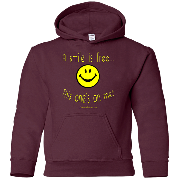 G185B Youth Pullover Hoodie Yellow Smile