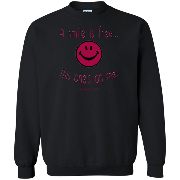 G180 Crewneck Pullover Sweatshirt  8 oz. Maroon Smile