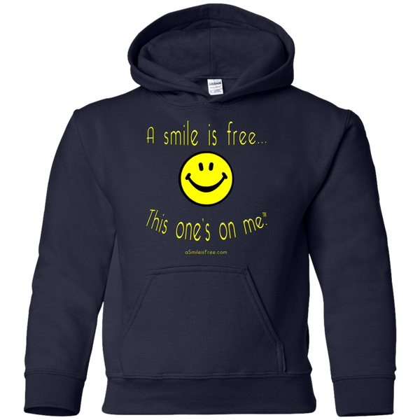 G185B Youth Pullover Hoodie Yellow Smile