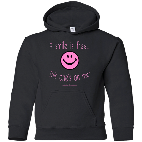 G185B Youth Pullover Hoodie Pink Smile